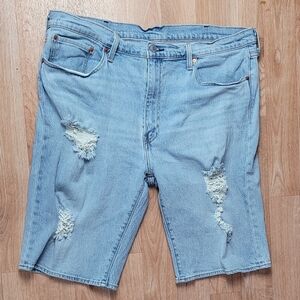 Levi's Light Blue Distressed Men's Denim Shorts Size 40